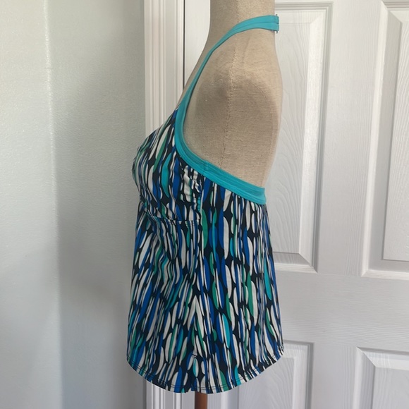 Tropical escape tankini swimsuit top abstract geometric ovals women’s size 10 - Picture 5 of 15